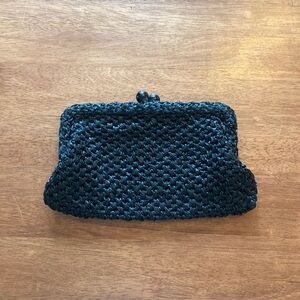Little black woven clutch